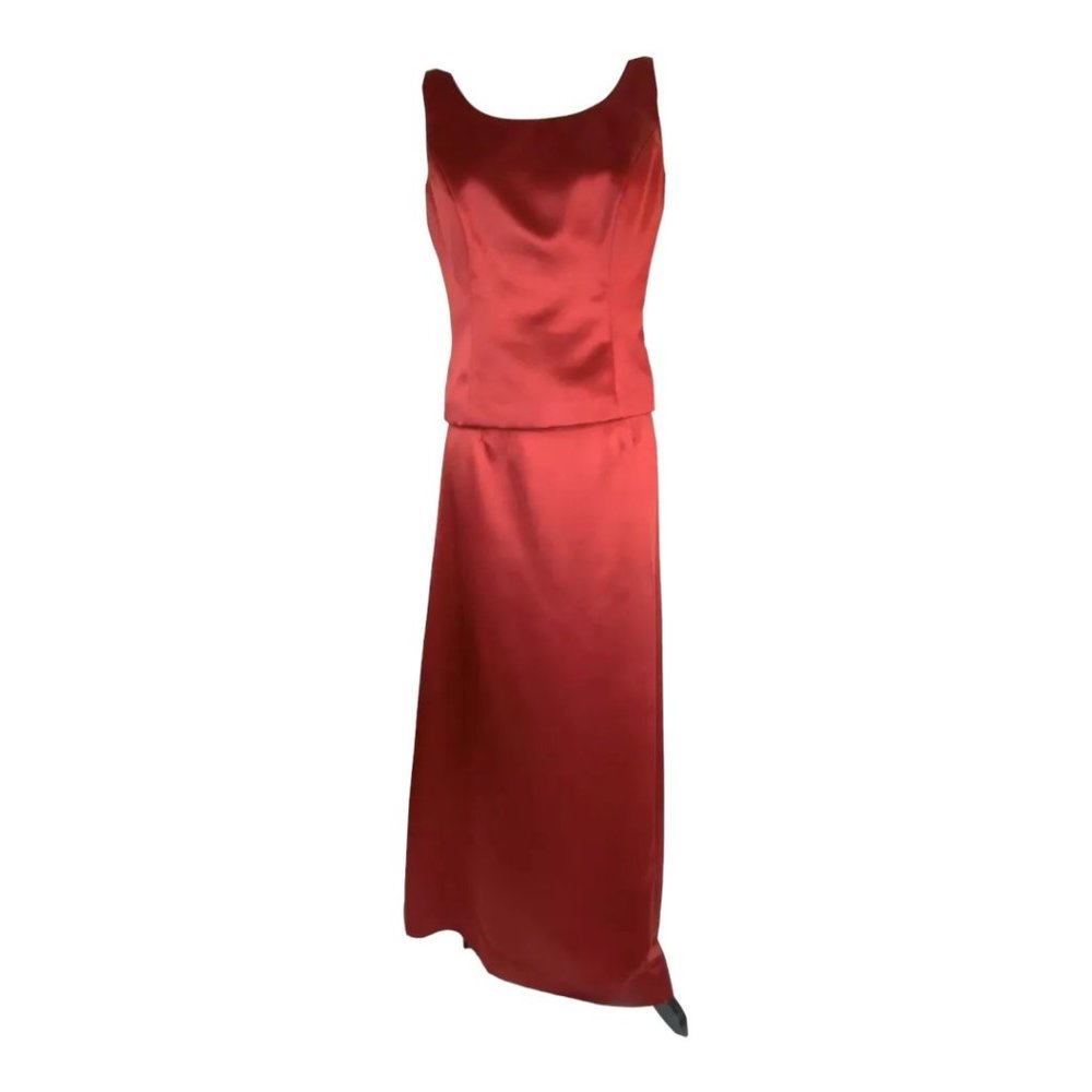 Formal Maxi Skirt & Top Nicole Miller Red Sz 6 Style AP0180  Vintage Made In USA - Picture 10 of 10
